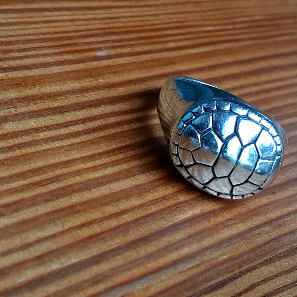 Mignon Faget Sterling Silver Tortoise Ring; Size 8